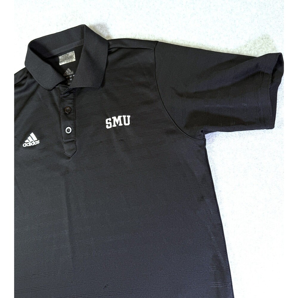 adidas Men's Black SMU Polo Shirt Performance Short Sleeve Collared Top 21.5